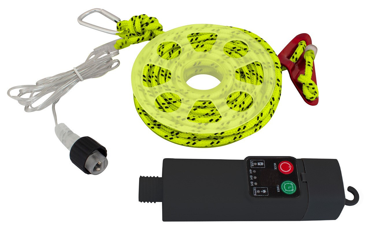 Beleuchtete Deko-Abspannleinen fluogelb